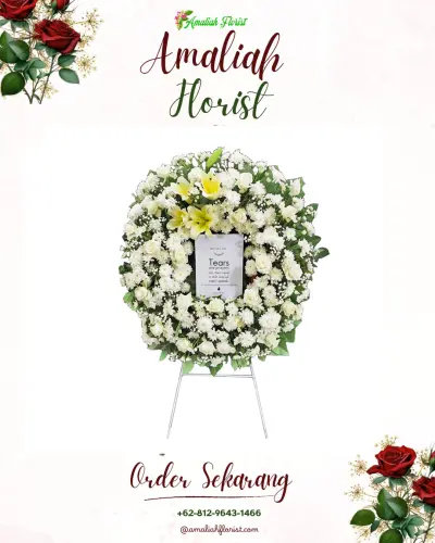 Krans Bunga Duka Cita di Sukamaju Kidul