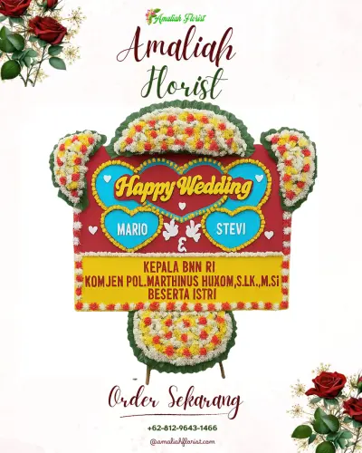 Karangan Papan Bunga Pernikahan di Sukamaju Kidul